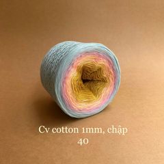 Cầu vồng cotton 1mm, sợi chập đan móc áo, váy, khăn