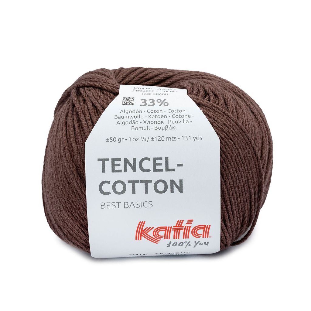 Sợi Tencel Cotton - Katia, 50g - 120m, dùng để đan móc áo, khăn