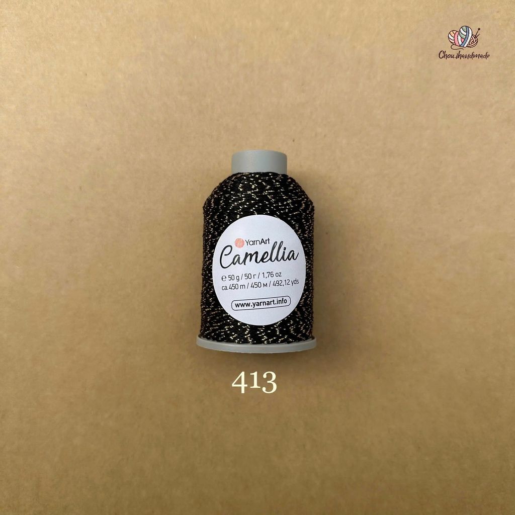 Sợi kim tuyến Camellia New - Yarnart, 50g - 450m, dùng để chập phối, đan móc áo, khăn, nón