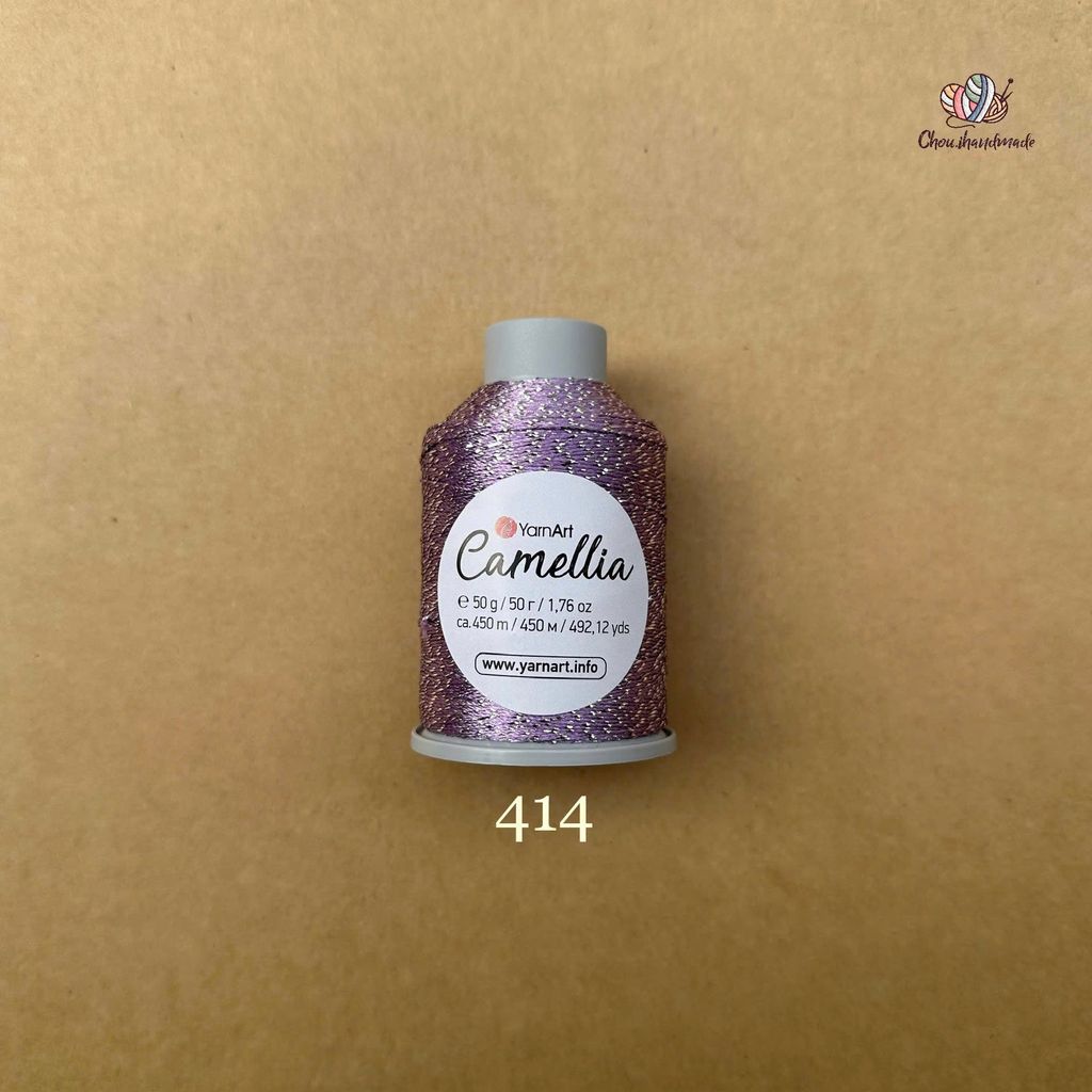 Sợi kim tuyến Camellia New - Yarnart, 50g - 450m, dùng để chập phối, đan móc áo, khăn, nón