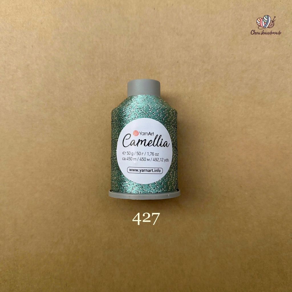 Sợi kim tuyến Camellia New - Yarnart, 50g - 450m, dùng để chập phối, đan móc áo, khăn, nón