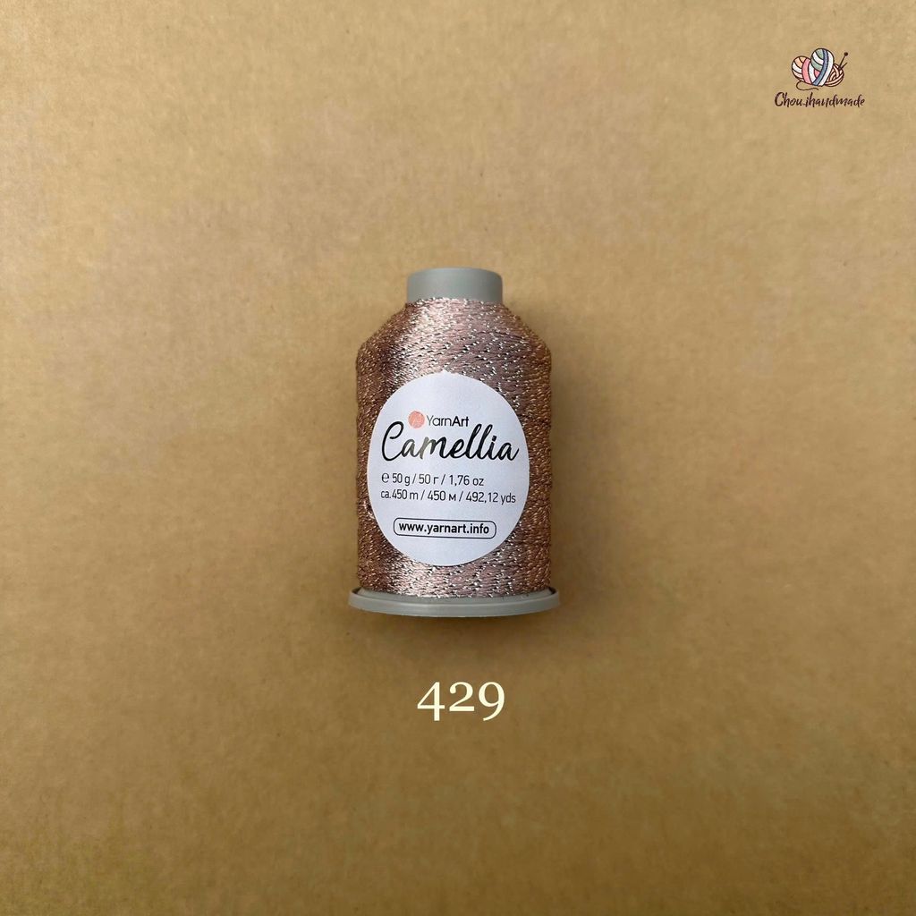 Sợi kim tuyến Camellia New - Yarnart, 50g - 450m, dùng để chập phối, đan móc áo, khăn, nón