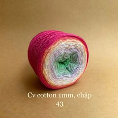 Cầu vồng cotton 1mm, sợi chập đan móc áo, váy, khăn