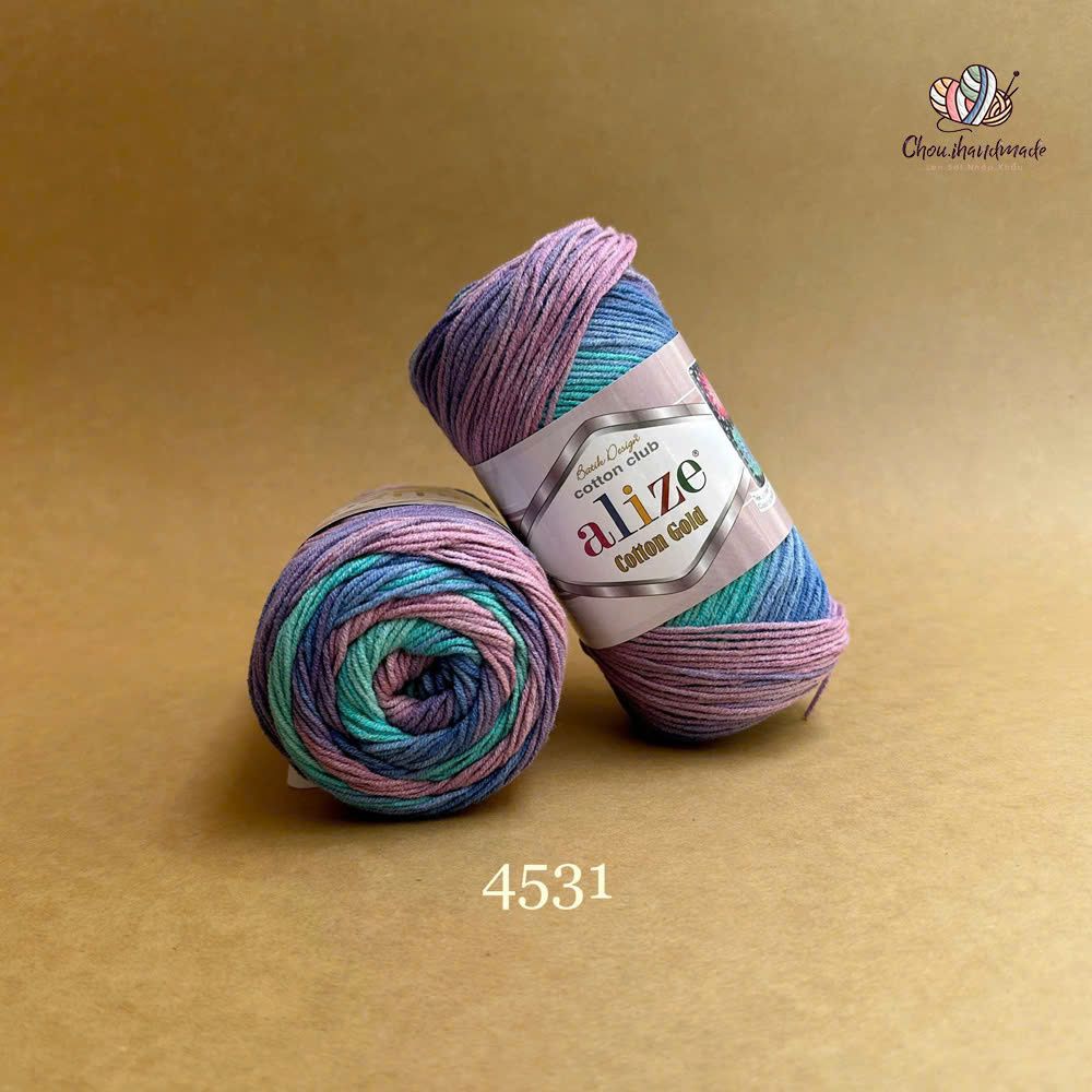 Len cotton Cotton Gold Batik nhập khẩu từ Alize Yarns, đan móc thú, nón, áo hè