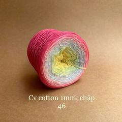 Cầu vồng cotton 1mm, sợi chập đan móc áo, váy, khăn