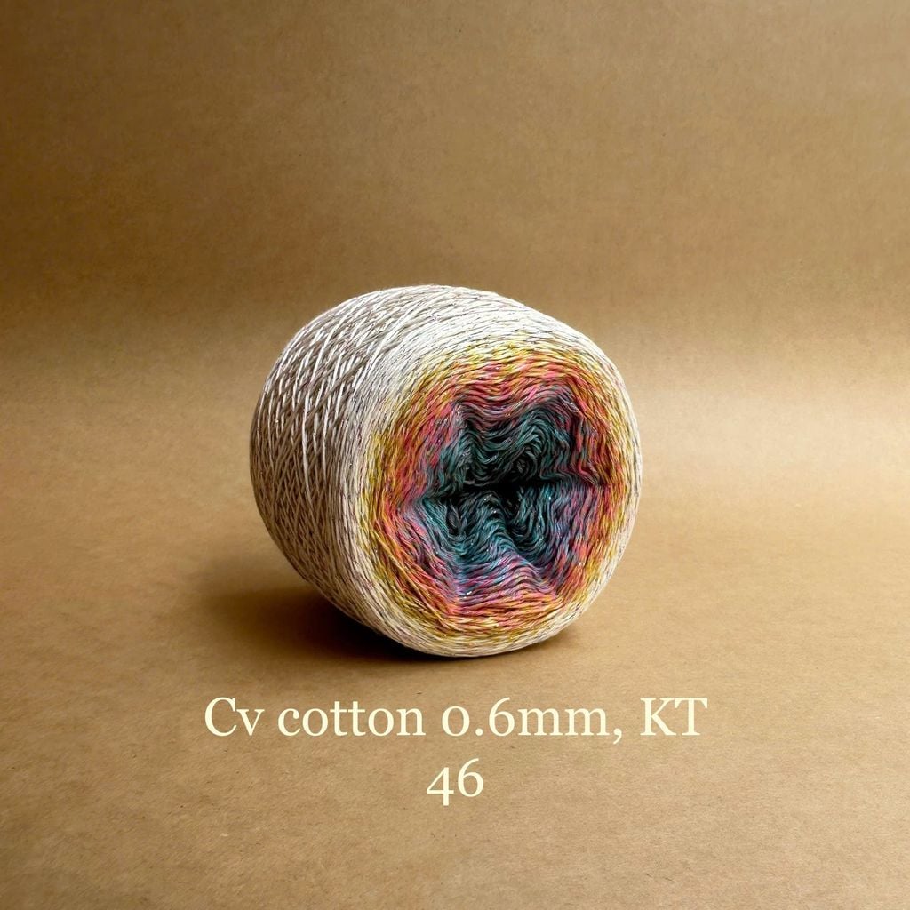 Sợi cầu vồng Cotton 0.6mm, kim tuyến