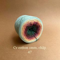 Cầu vồng cotton 1mm, sợi chập đan móc áo, váy, khăn
