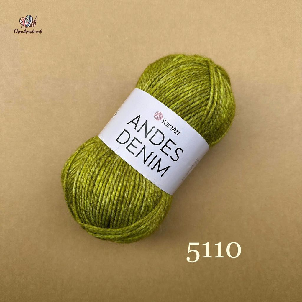 Len Andes Denim - Yarnart, 150g - 240m, đan móc áo, váy, khăn, nón