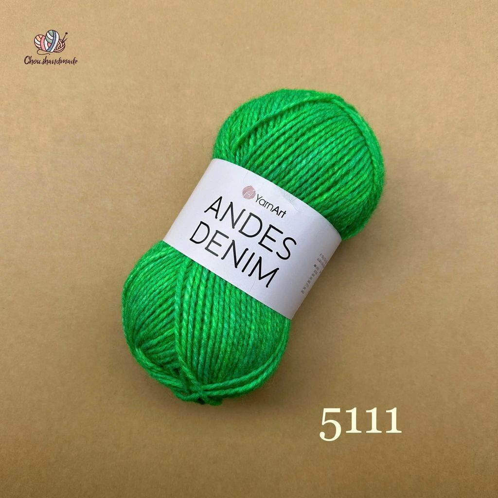 Len Andes Denim - Yarnart, 150g - 240m, đan móc áo, váy, khăn, nón