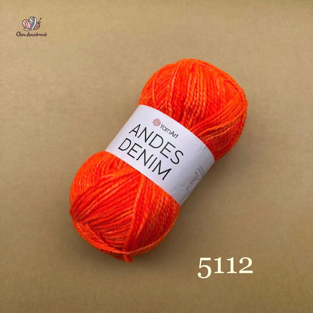 Len Andes Denim - Yarnart, 150g - 240m, đan móc áo, váy, khăn, nón