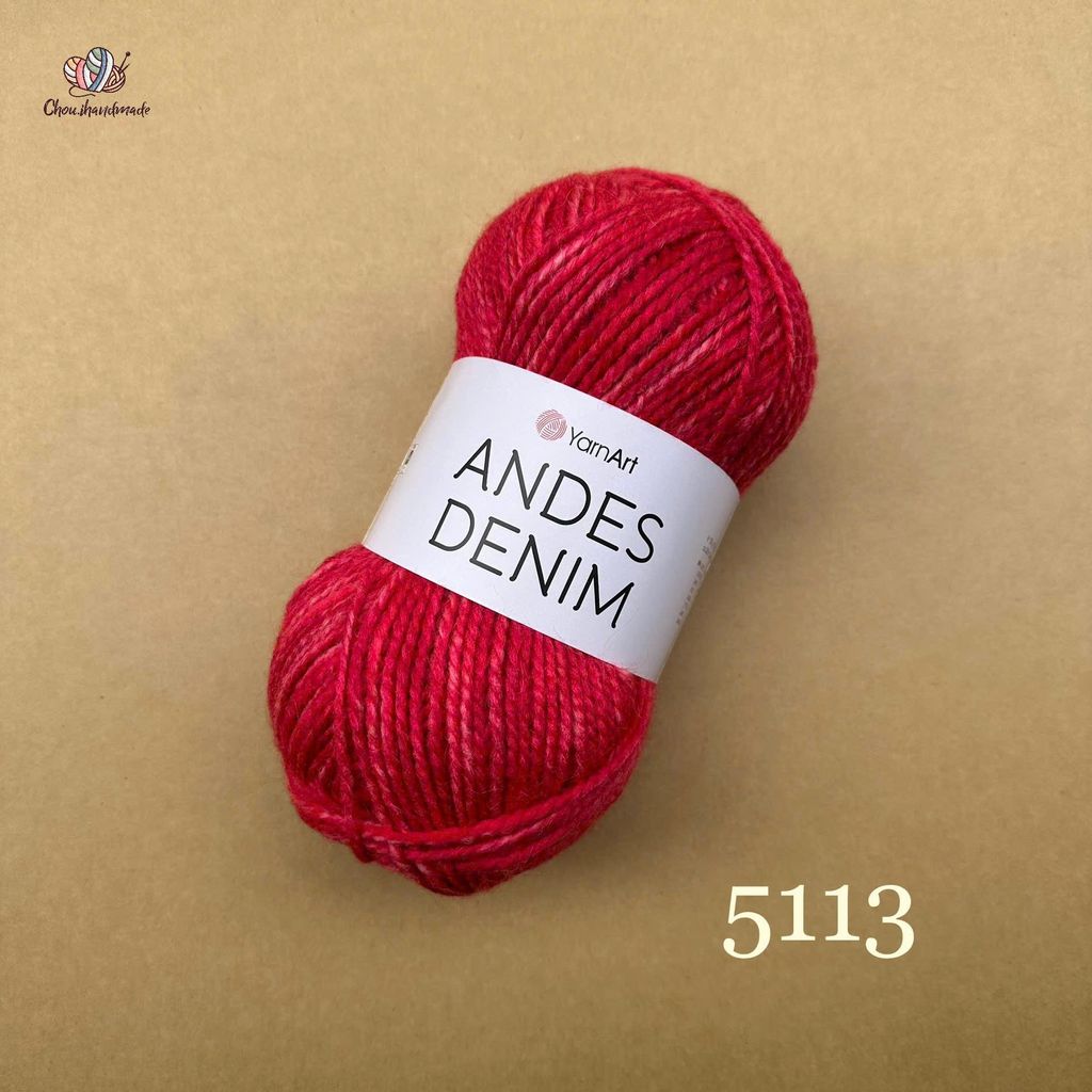 Len Andes Denim - Yarnart, 150g - 240m, đan móc áo, váy, khăn, nón