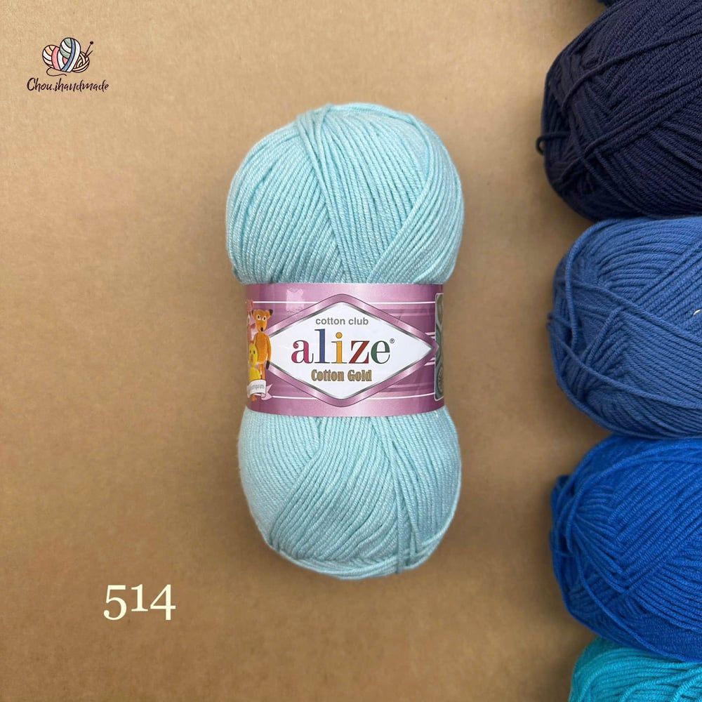 Len hè Cotton Gold nhập khẩu từ Alize Yarns, đan móc đồ hè, thú, nón cực xinh