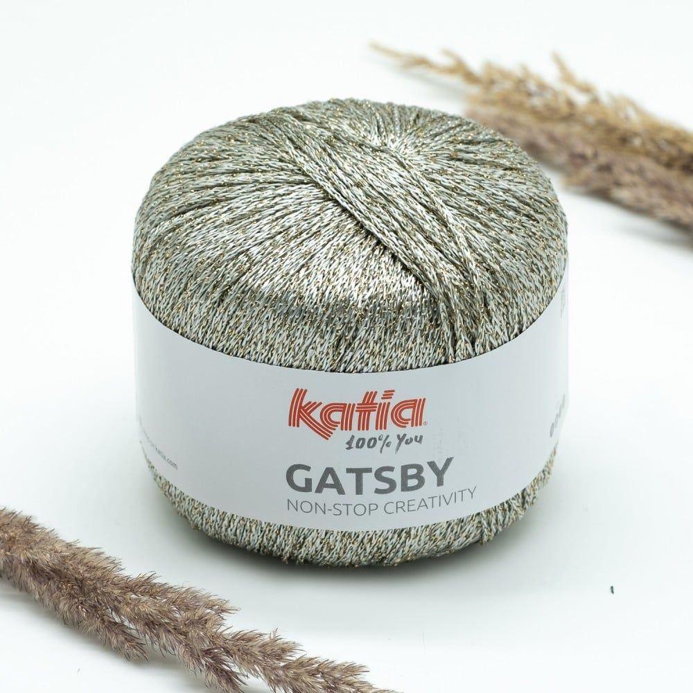 Sợi visco lấp lánh Gatsby - Katia, 50g - 118m, dùng để đan móc áo, khăn, nón