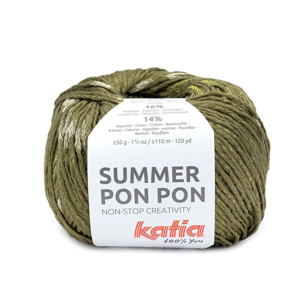 Sợi Summer Pon Pon - Katia, 50g - 110m, dùng để đan móc áo, khăn