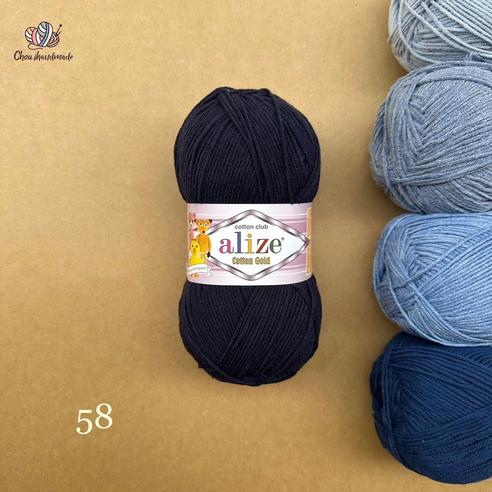 Len hè Cotton Gold nhập khẩu từ Alize Yarns, đan móc đồ hè, thú, nón cực xinh