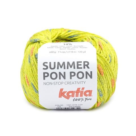 Sợi Summer Pon Pon - Katia, 50g - 110m, dùng để đan móc áo, khăn