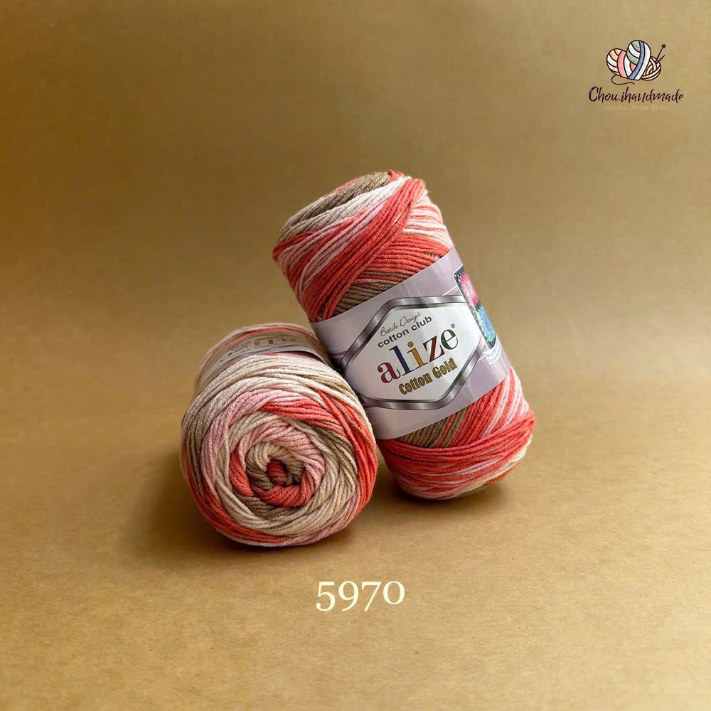 Len cotton Cotton Gold Batik nhập khẩu từ Alize Yarns, đan móc thú, nón, áo hè