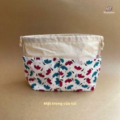 Lót túi dây rút, có ngăn túi, chất liệu vải cotton, dùng cho túi, ví đan móc thủ công