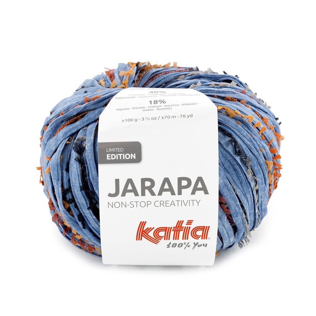 Sợi Jarapa - Katia, 100g - 70m, dùng để đan móc túi, giỏ, vỏ gối, ví