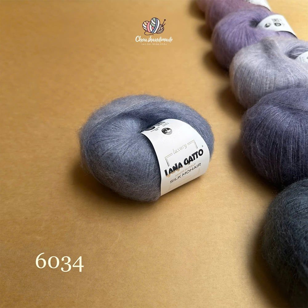 Len Silk Mohair - Lana Gatto, 25g - 212m, dùng để đan móc