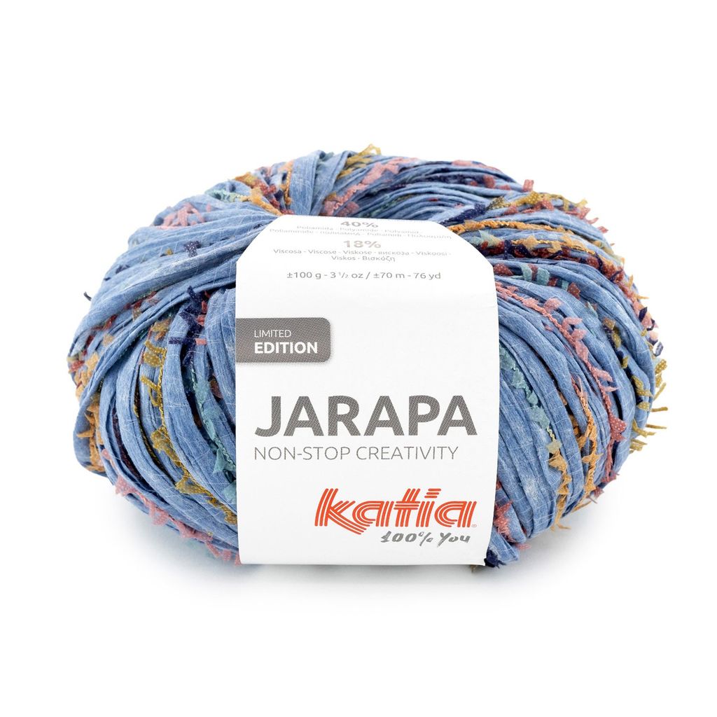Sợi Jarapa - Katia, 100g - 70m, dùng để đan móc túi, giỏ, vỏ gối, ví
