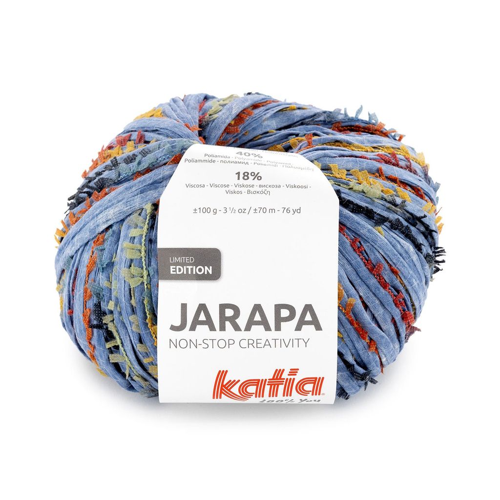 Sợi Jarapa - Katia, 100g - 70m, dùng để đan móc túi, giỏ, vỏ gối, ví