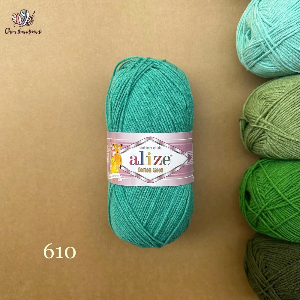 Len hè Cotton Gold nhập khẩu từ Alize Yarns, đan móc đồ hè, thú, nón cực xinh