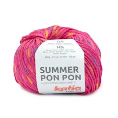 Sợi Summer Pon Pon - Katia, 50g - 110m, dùng để đan móc áo, khăn