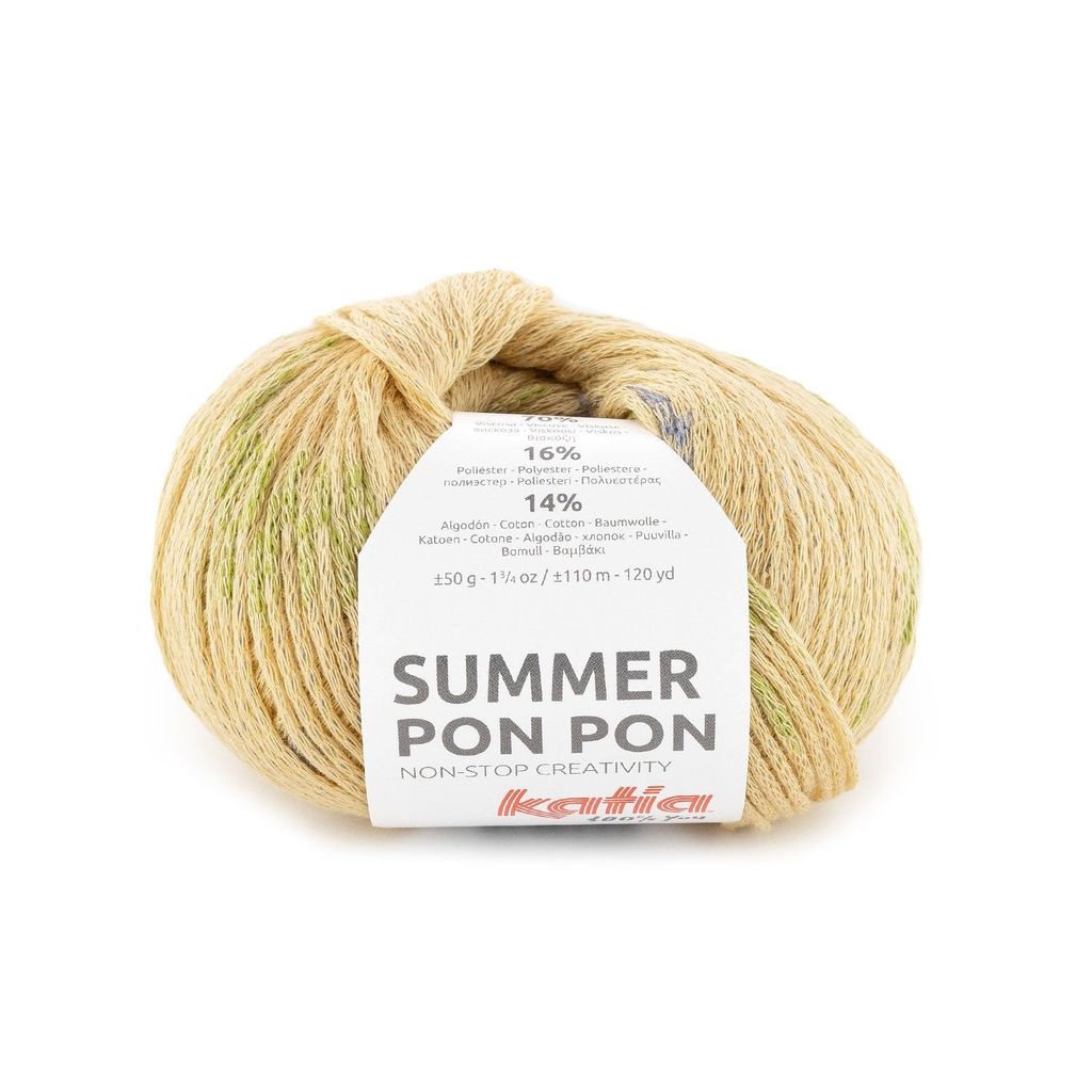Sợi Summer Pon Pon - Katia, 50g - 110m, dùng để đan móc áo, khăn