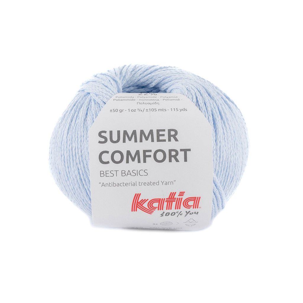 Sợi Summer Comfort - Katia, 50g - 105m, dùng để đan móc áo, khăn