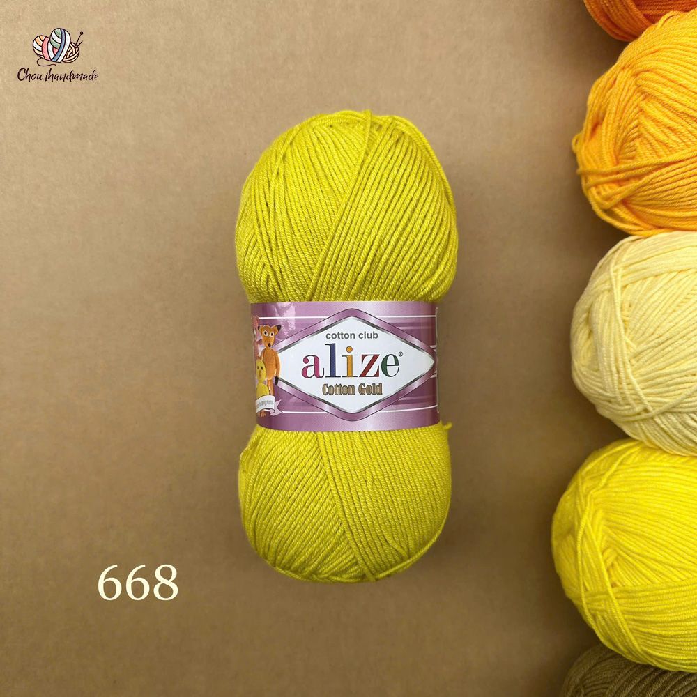 Len hè Cotton Gold nhập khẩu từ Alize Yarns, đan móc đồ hè, thú, nón cực xinh