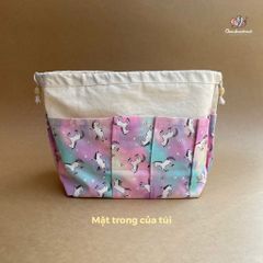 Lót túi dây rút, có ngăn túi, chất liệu vải cotton, dùng cho túi, ví đan móc thủ công