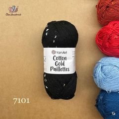Sợi Cotton Gold Paillettes - Yarnart, 50g-140m, đan móc áo, váy, khăn