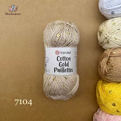 Sợi Cotton Gold Paillettes - Yarnart, 50g-140m, đan móc áo, váy, khăn