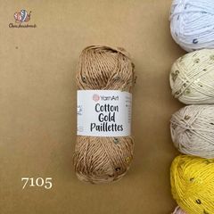 Sợi Cotton Gold Paillettes - Yarnart, 50g-140m, đan móc áo, váy, khăn