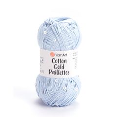 Sợi Cotton Gold Paillettes - Yarnart, 50g-140m, đan móc áo, váy, khăn