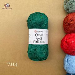 Sợi Cotton Gold Paillettes - Yarnart, 50g-140m, đan móc áo, váy, khăn