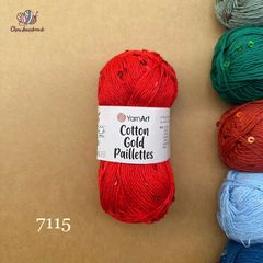 Sợi Cotton Gold Paillettes - Yarnart, 50g-140m, đan móc áo, váy, khăn