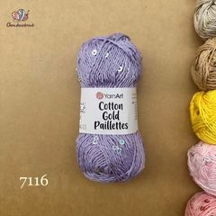 Sợi Cotton Gold Paillettes - Yarnart, 50g-140m, đan móc áo, váy, khăn