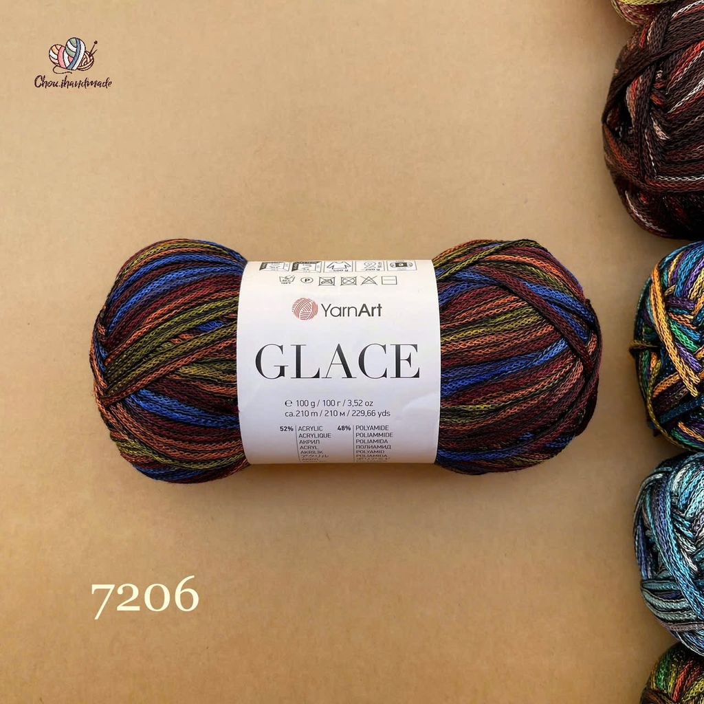 Sợi Glace - Yarnart, 100g - 210m, đan móc áo, váy, nón