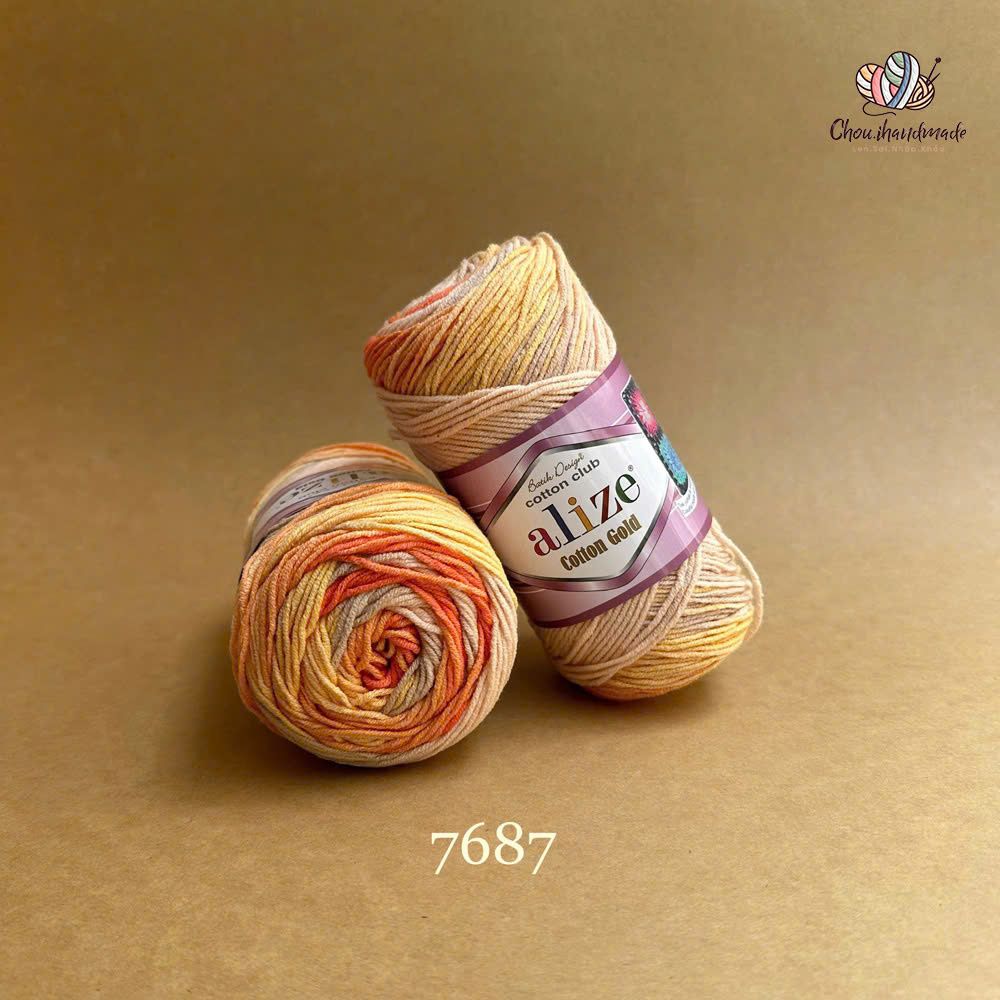 Len cotton Cotton Gold Batik nhập khẩu từ Alize Yarns, đan móc thú, nón, áo hè