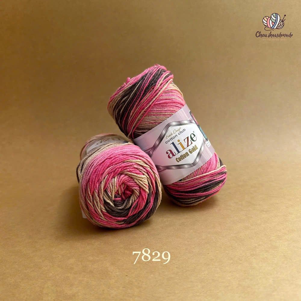 Len cotton Cotton Gold Batik nhập khẩu từ Alize Yarns, đan móc thú, nón, áo hè