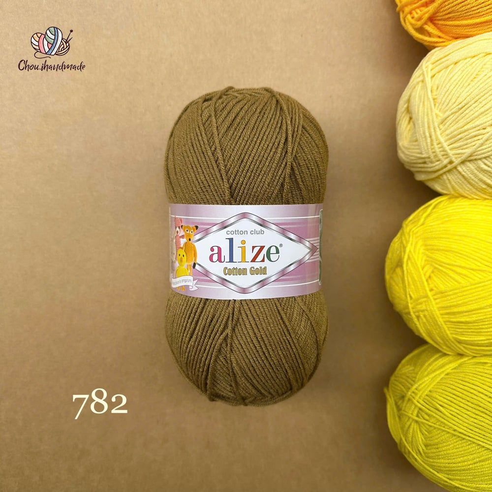Len hè Cotton Gold nhập khẩu từ Alize Yarns, đan móc đồ hè, thú, nón cực xinh