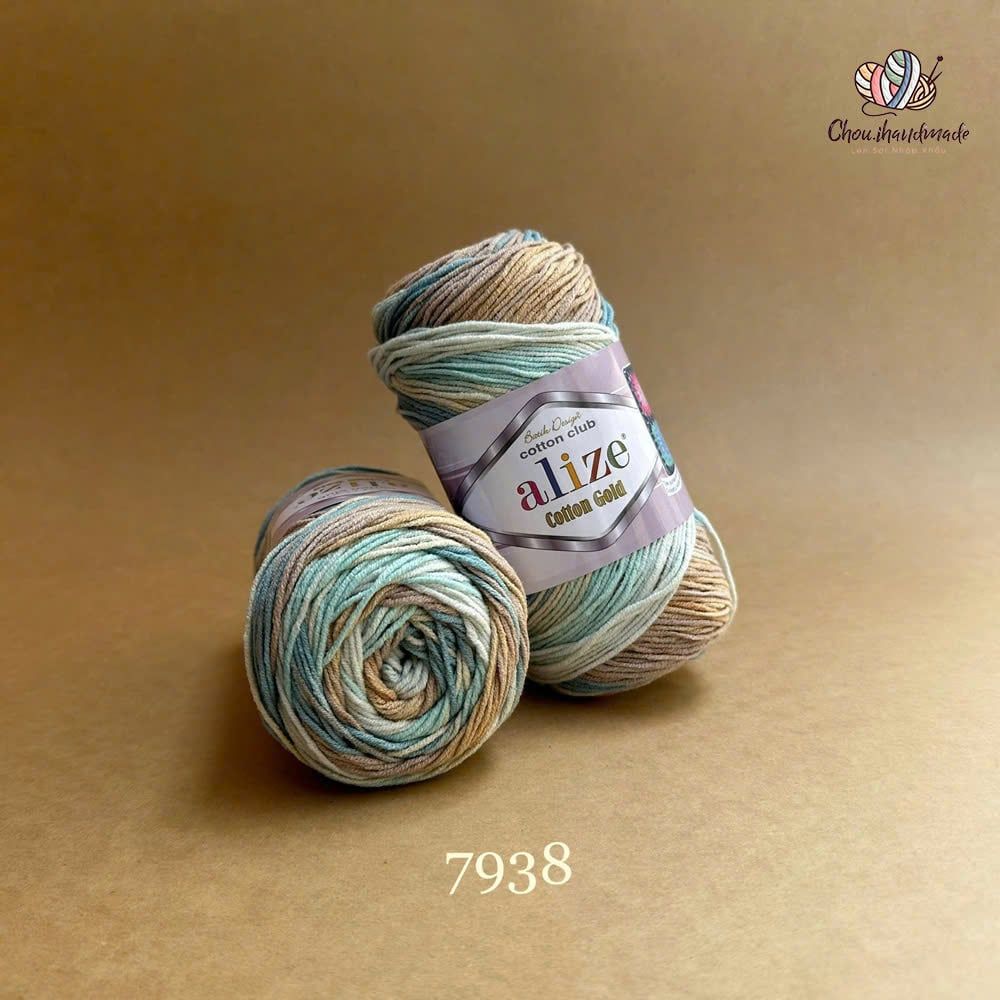 Len cotton Cotton Gold Batik nhập khẩu từ Alize Yarns, đan móc thú, nón, áo hè