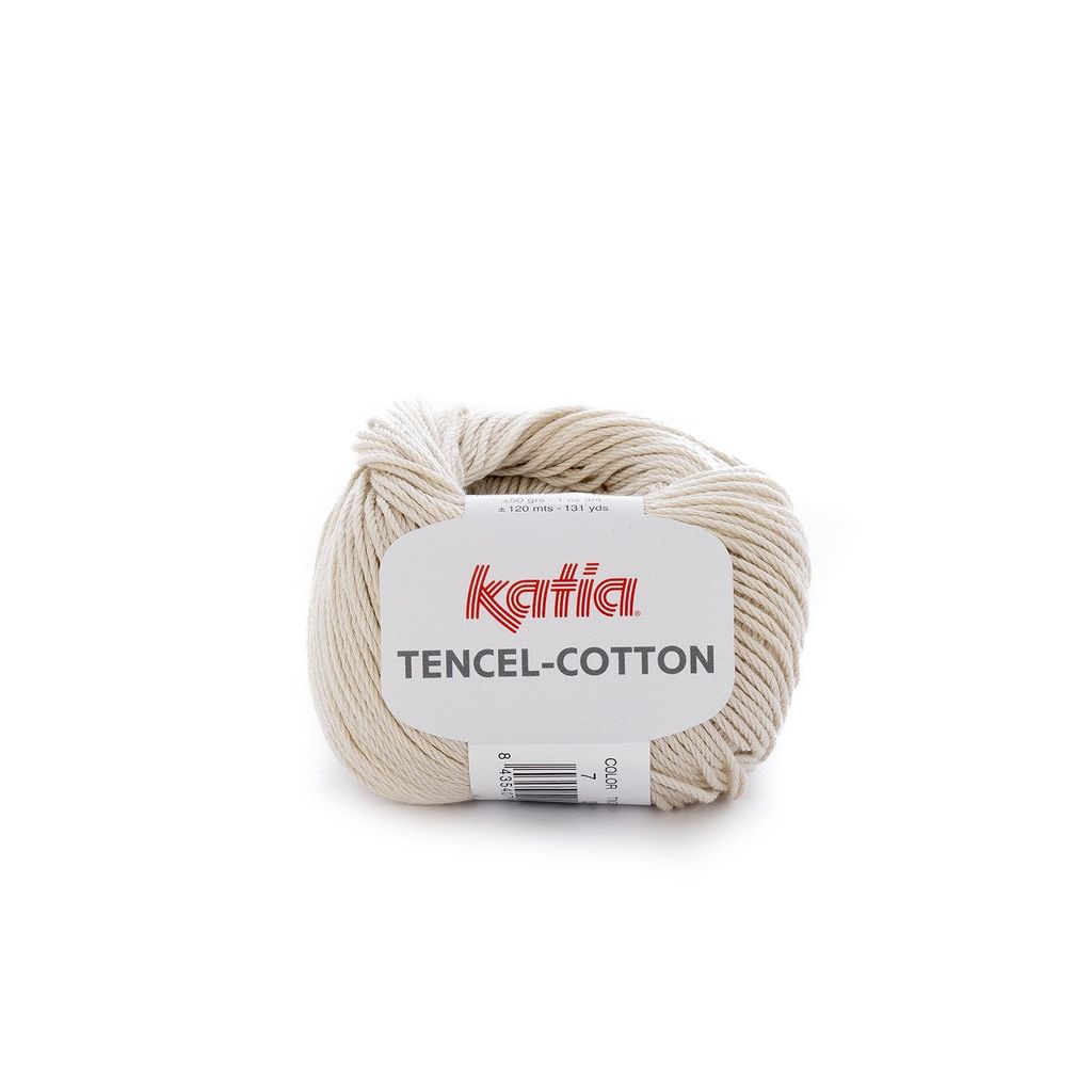 Sợi Tencel Cotton - Katia, 50g - 120m, dùng để đan móc áo, khăn