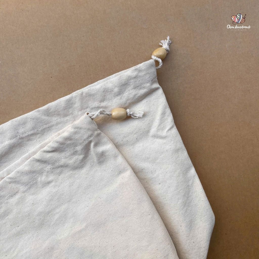 Lót túi dây rút, có ngăn túi, chất liệu vải cotton, dùng cho túi, ví đan móc thủ công
