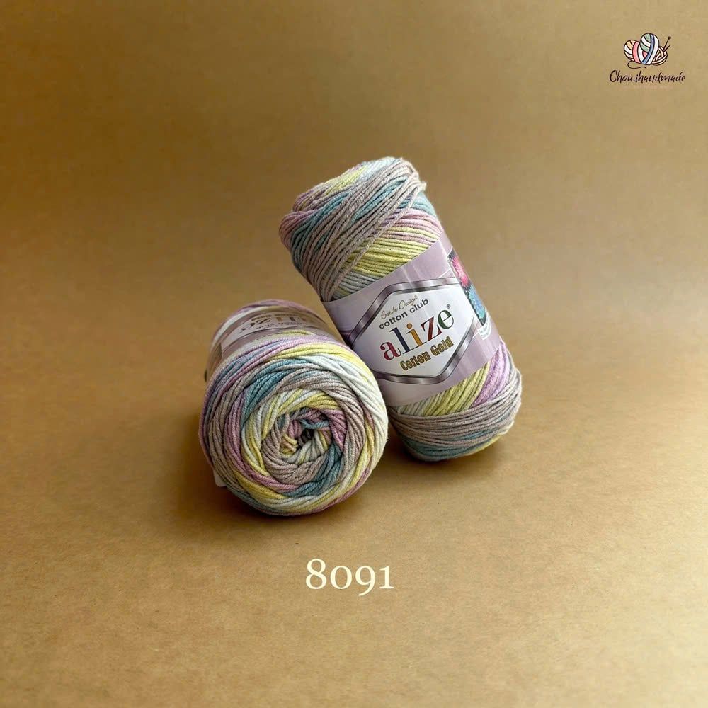 Len cotton Cotton Gold Batik nhập khẩu từ Alize Yarns, đan móc thú, nón, áo hè