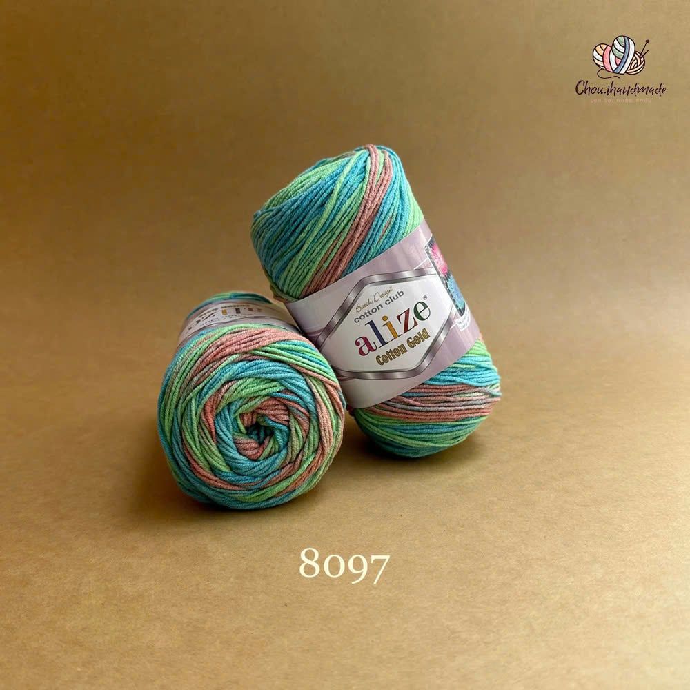Len cotton Cotton Gold Batik nhập khẩu từ Alize Yarns, đan móc thú, nón, áo hè