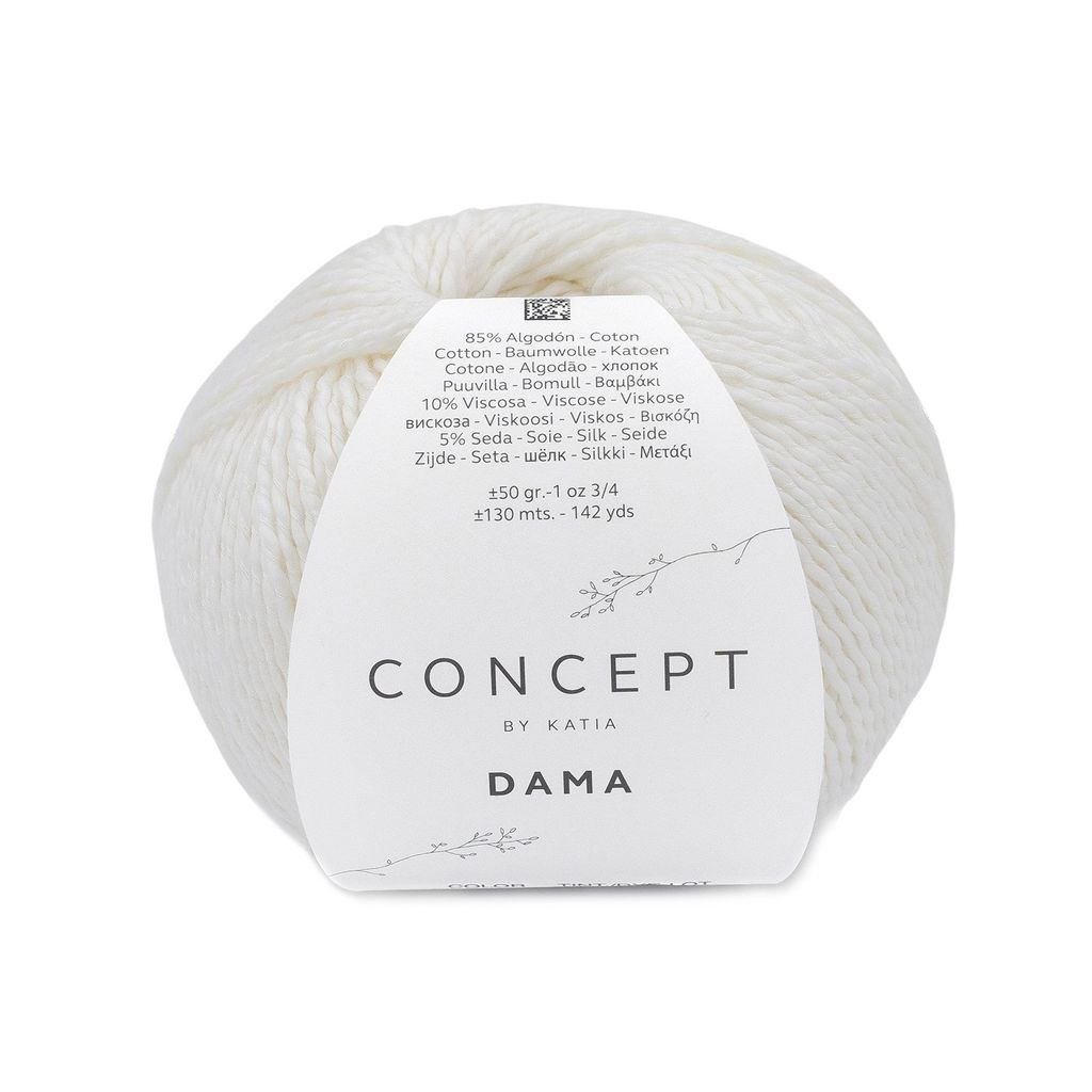 Sợi Dama - Katia, 50g - 130m, dùng để đan móc áo, khăn