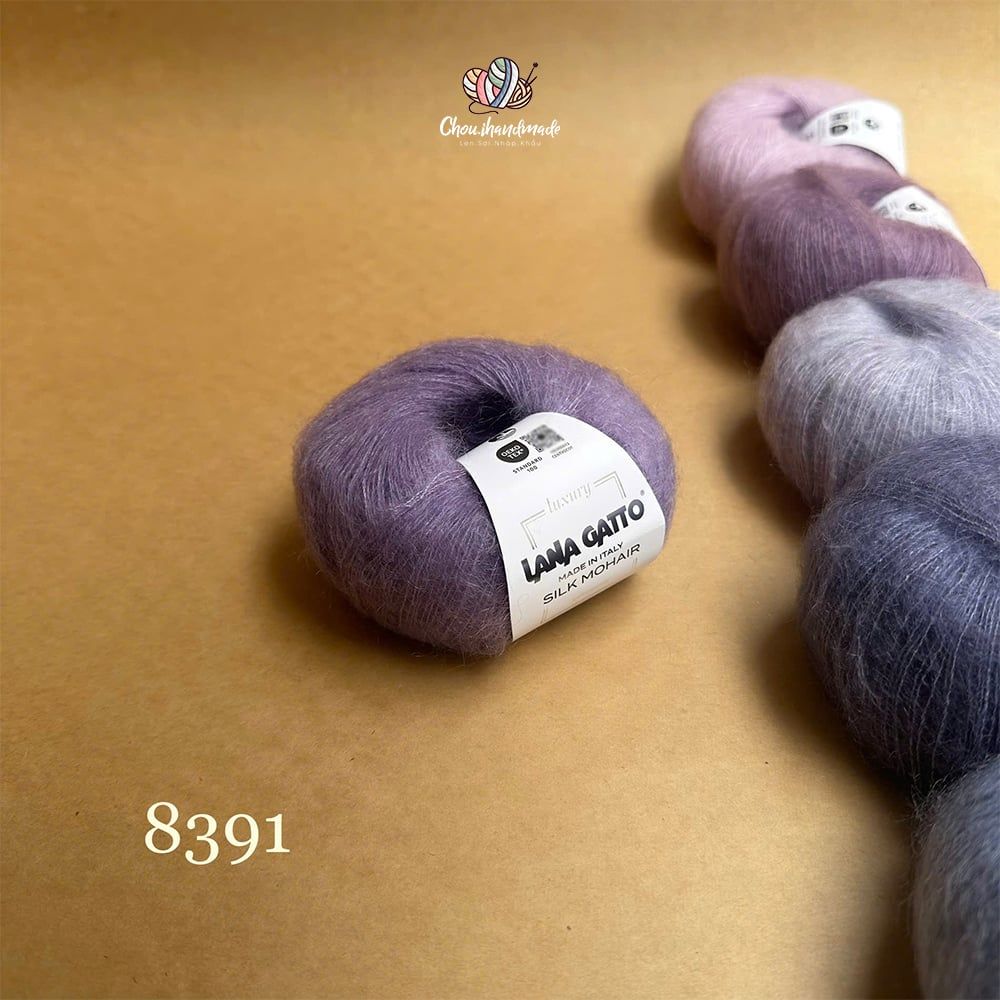 Len Silk Mohair - Lana Gatto, 25g - 212m, dùng để đan móc